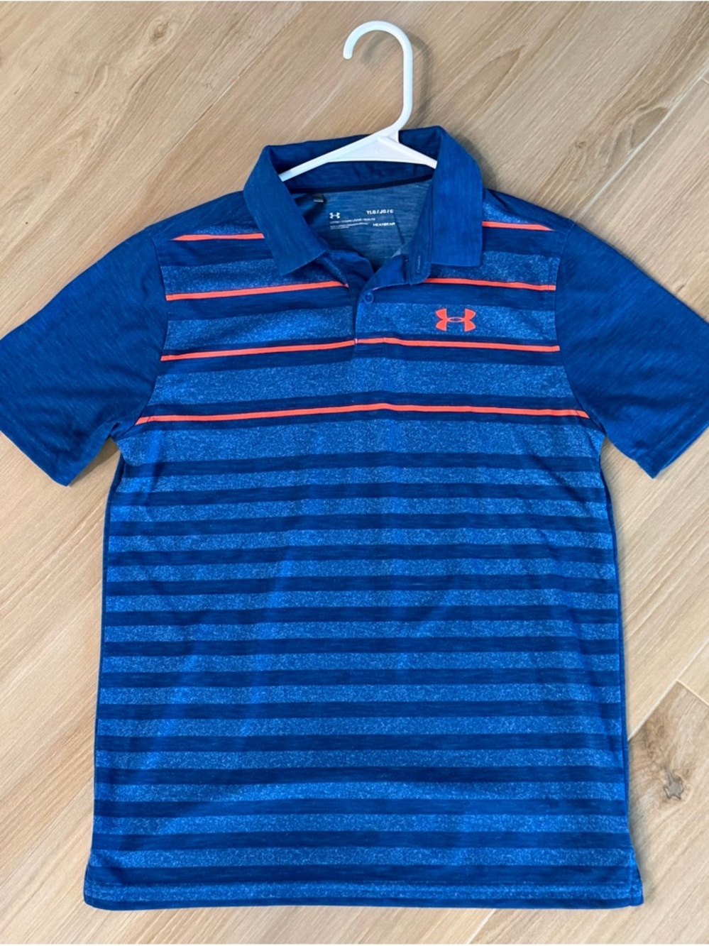 Under Armour Boys’ Blue Striped Polo
